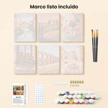 Cargar imagen en el visor de la galería, Mini Pintar por números 15x20cm (6 piezas) - Campo Italiano