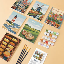 Cargar imagen en el visor de la galería, Mini Pintar por números 15x20cm (6 piezas) - Holanda en Flor