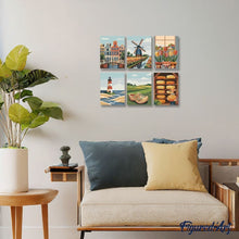 Cargar imagen en el visor de la galería, Mini Pintar por números 15x20cm (6 piezas) - Holanda en Flor