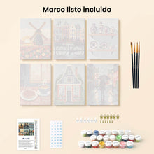 Cargar imagen en el visor de la galería, Mini Pintar por números 15x20cm (6 piezas) - Tradiciones Holandesas