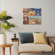 Cargar imagen en el visor de la galería, Mini Pintar por números 15x20cm (6 piezas) - Escenas de Las Mil y Una Noches