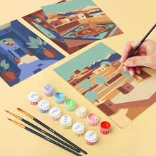 Cargar imagen en el visor de la galería, Mini Pintar por números 15x20cm (6 piezas) - Escenas de Las Mil y Una Noches