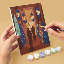 Cargar imagen en el visor de la galería, Mini Pintar por números 15x20cm (6 piezas) - Escenas de Las Mil y Una Noches