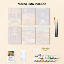 Cargar imagen en el visor de la galería, Mini Pintar por números 15x20cm (6 piezas) - Escenas de Las Mil y Una Noches