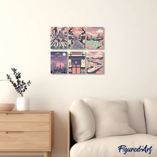 Cargar imagen en el visor de la galería, Mini Pintar por números 15x20cm (6 piezas) - Tokio en Flor