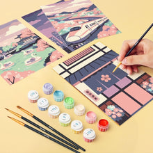 Cargar imagen en el visor de la galería, Mini Pintar por números 15x20cm (6 piezas) - Tokio en Flor