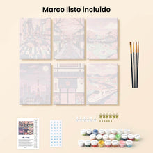 Cargar imagen en el visor de la galería, Mini Pintar por números 15x20cm (6 piezas) - Tokio en Flor