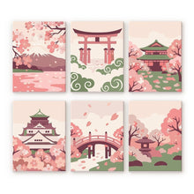 Cargar imagen en el visor de la galería, Mini Pintar por números 15x20cm (6 piezas) - Espíritu de Japón Figured'Art