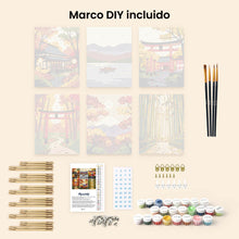 Cargar imagen en el visor de la galería, Mini Pintar por números 15x20cm (6 piezas) - Japón Sereno