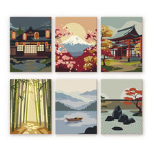 Cargar imagen en el visor de la galería, Mini Pintar por números 15x20cm (6 piezas) - Paisajes Zen Figured'Art
