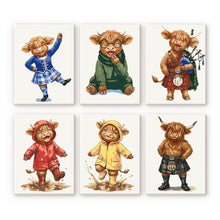 Cargar imagen en el visor de la galería, Mini Pintar por números 15x20cm (6 piezas) - Amigos de la Granja Escocesa Figured'Art