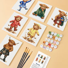 Cargar imagen en el visor de la galería, Mini Pintar por números 15x20cm (6 piezas) - Amigos de la Granja Escocesa