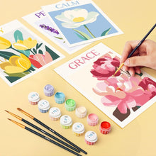 Cargar imagen en el visor de la galería, Mini Pintar por números 15x20cm (6 piezas) - Emociones en Flor 1