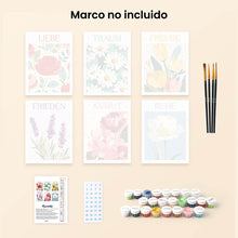 Cargar imagen en el visor de la galería, Mini Pintar por números 15x20cm (6 piezas) - Emociones en Flor 2