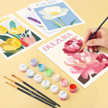 Cargar imagen en el visor de la galería, Mini Pintar por números 15x20cm (6 piezas) - Emociones en Flor 3