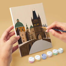 Cargar imagen en el visor de la galería, Mini Pintar por números 15x20cm (6 piezas) - Colección de Pueblos de Invierno
