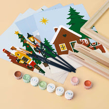 Cargar imagen en el visor de la galería, Mini Pintar por números 15x20cm (6 piezas) - Navidad en Europa