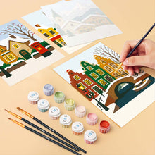 Cargar imagen en el visor de la galería, Mini Pintar por números 15x20cm (6 piezas) - Navidad en Europa