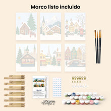 Cargar imagen en el visor de la galería, Mini Pintar por números 15x20cm (6 piezas) - Navidad en Europa