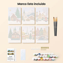 Cargar imagen en el visor de la galería, Mini Pintar por números 15x20cm (6 piezas) - Navidad en Europa
