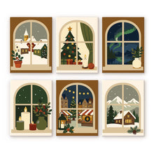 Cargar imagen en el visor de la galería, Mini Pintar por números 15x20cm (6 piezas) - Ventanas de Navidad Figured'Art