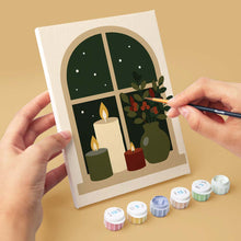 Cargar imagen en el visor de la galería, Mini Pintar por números 15x20cm (6 piezas) - Ventanas de Navidad