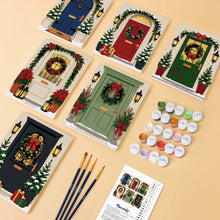 Cargar imagen en el visor de la galería, Mini Pintar por números 15x20cm (6 piezas) - Puertas de Entrada Navideñas