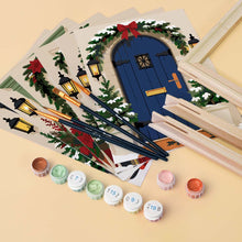 Cargar imagen en el visor de la galería, Mini Pintar por números 15x20cm (6 piezas) - Puertas de Entrada Navideñas