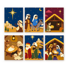 Cargar imagen en el visor de la galería, Mini Pintar por números 15x20cm (6 piezas) - La Historia de la Natividad Figured'Art