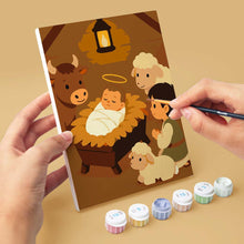 Cargar imagen en el visor de la galería, Mini Pintar por números 15x20cm (6 piezas) - La Historia de la Natividad