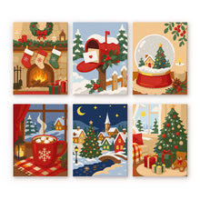 Cargar imagen en el visor de la galería, Mini Pintar por números 15x20cm (6 piezas) - Recuerdos de Navidad Figured'Art