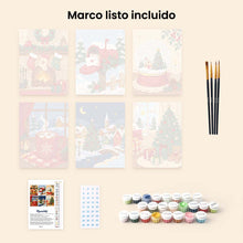 Cargar imagen en el visor de la galería, Mini Pintar por números 15x20cm (6 piezas) - Recuerdos de Navidad
