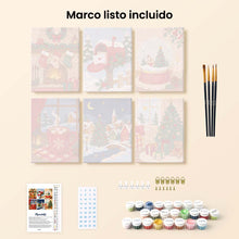 Cargar imagen en el visor de la galería, Mini Pintar por números 15x20cm (6 piezas) - Recuerdos de Navidad
