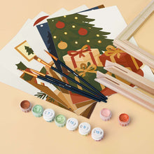 Cargar imagen en el visor de la galería, Mini Pintar por números 15x20cm (6 piezas) - Momentos Festivos de Invierno