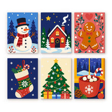 Cargar imagen en el visor de la galería, Mini Pintar por números 15x20cm (6 piezas) - Favoritos del Invierno Festivo Figured'Art