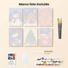 Cargar imagen en el visor de la galería, Mini Pintar por números 15x20cm (6 piezas) - Favoritos del Invierno Festivo