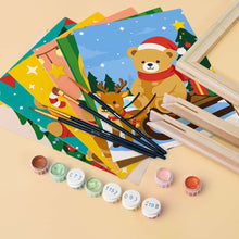 Cargar imagen en el visor de la galería, Mini Pintar por números 15x20cm (6 piezas) - Ositos de Peluche Navideños