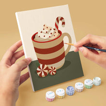 Cargar imagen en el visor de la galería, Mini Pintar por números 15x20cm (6 piezas) - Bebidas Reconfortantes de Invierno
