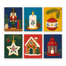 Cargar imagen en el visor de la galería, Mini Pintar por números 15x20cm (6 piezas) - Tradiciones Navideñas Figured'Art