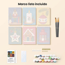 Cargar imagen en el visor de la galería, Mini Pintar por números 15x20cm (6 piezas) - Tradiciones Navideñas