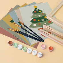 Cargar imagen en el visor de la galería, Mini Pintar por números 15x20cm (6 piezas) - Colección de Adornos Navideños