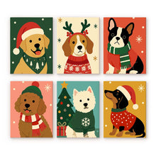 Cargar imagen en el visor de la galería, Mini Pintar por números 15x20cm (6 piezas) - Cachorros Navideños Figured'Art