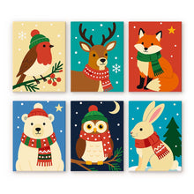 Cargar imagen en el visor de la galería, Mini Pintar por números 15x20cm (6 piezas) - Fauna Invernal Figured'Art