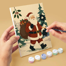 Cargar imagen en el visor de la galería, Mini Pintar por números 15x20cm (6 piezas) - Libro de historias navideñas