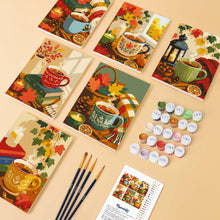 Cargar imagen en el visor de la galería, Mini Pintar por números 15x20cm (6 piezas) - Temporada de especias de calabaza