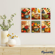 Cargar imagen en el visor de la galería, Mini Pintar por números 15x20cm (6 piezas) - Temporada de especias de calabaza