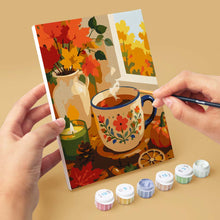 Cargar imagen en el visor de la galería, Mini Pintar por números 15x20cm (6 piezas) - Temporada de especias de calabaza