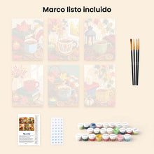 Cargar imagen en el visor de la galería, Mini Pintar por números 15x20cm (6 piezas) - Temporada de especias de calabaza