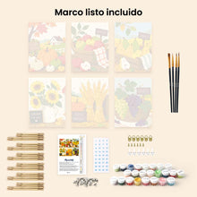 Cargar imagen en el visor de la galería, Mini Pintar por números 15x20cm (6 piezas) - Días del mercado de la cosecha