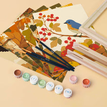 Cargar imagen en el visor de la galería, Mini Pintar por números 15x20cm (6 piezas) - Cosecha silvestre de otoño
